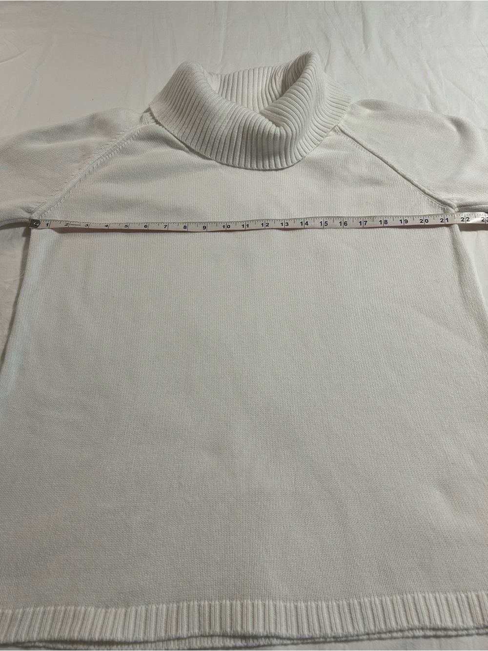 Kim Rogers White Cotton Turtleneck Sweater XL Classic Minimalist Cozy - Picture 6 of 7